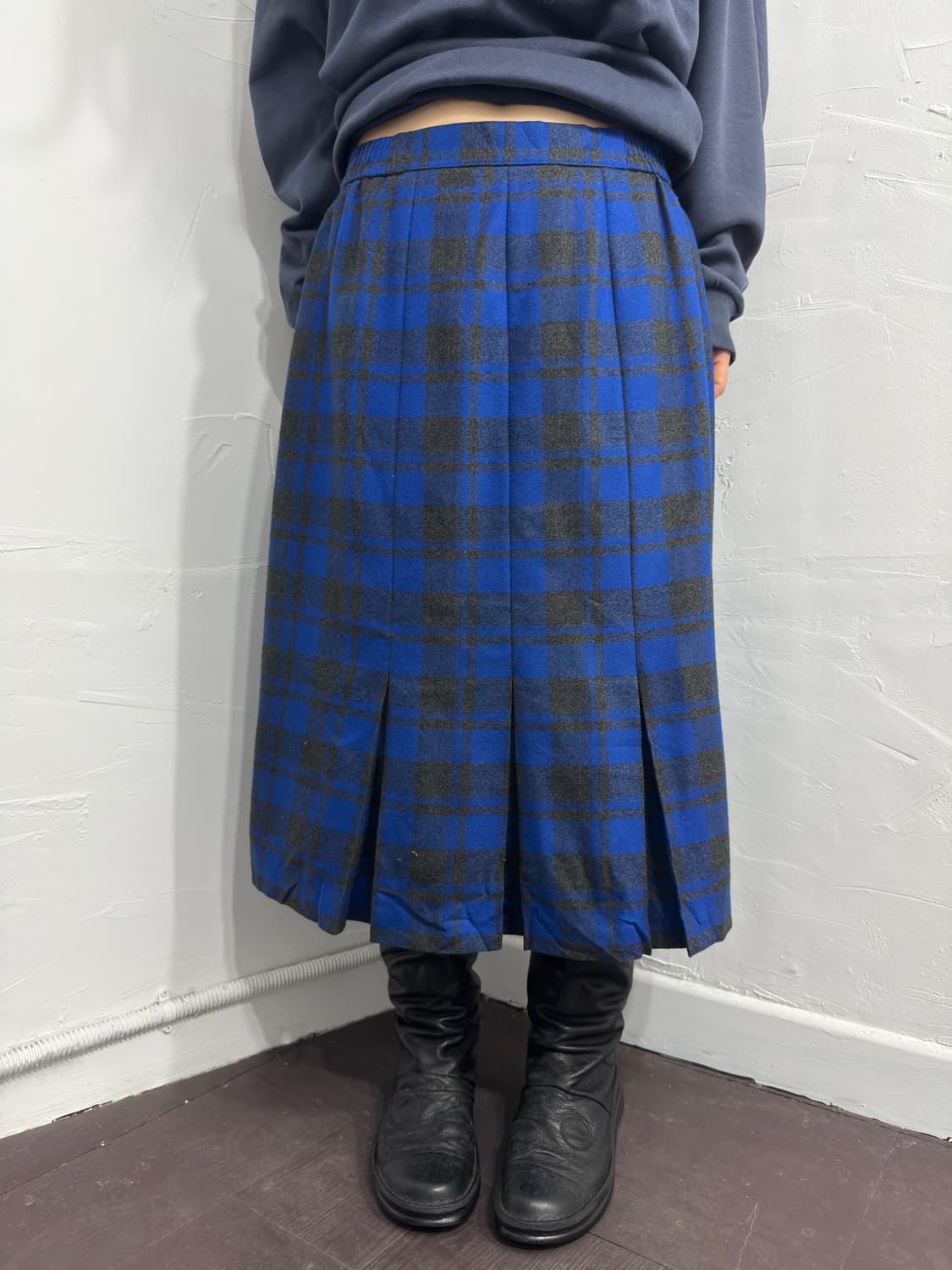 fitme sport check pleats wool skirt 상품이미지5
