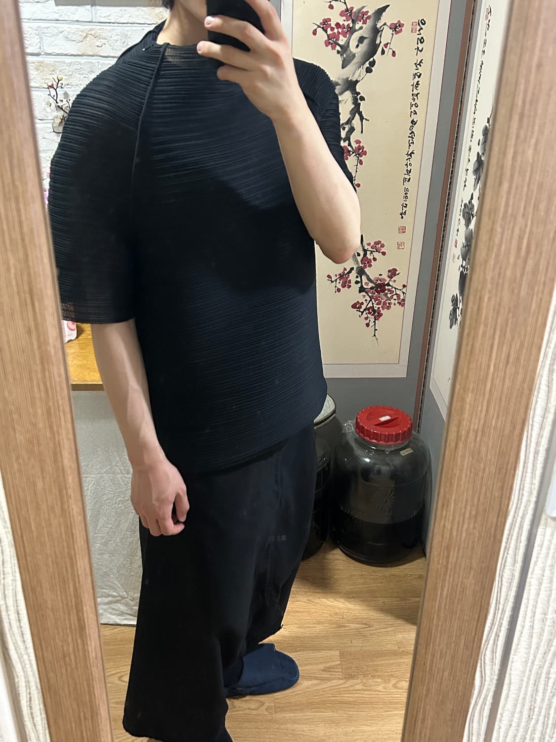 25ss 아모멘토 플리츠 래글런 탑 상품이미지1