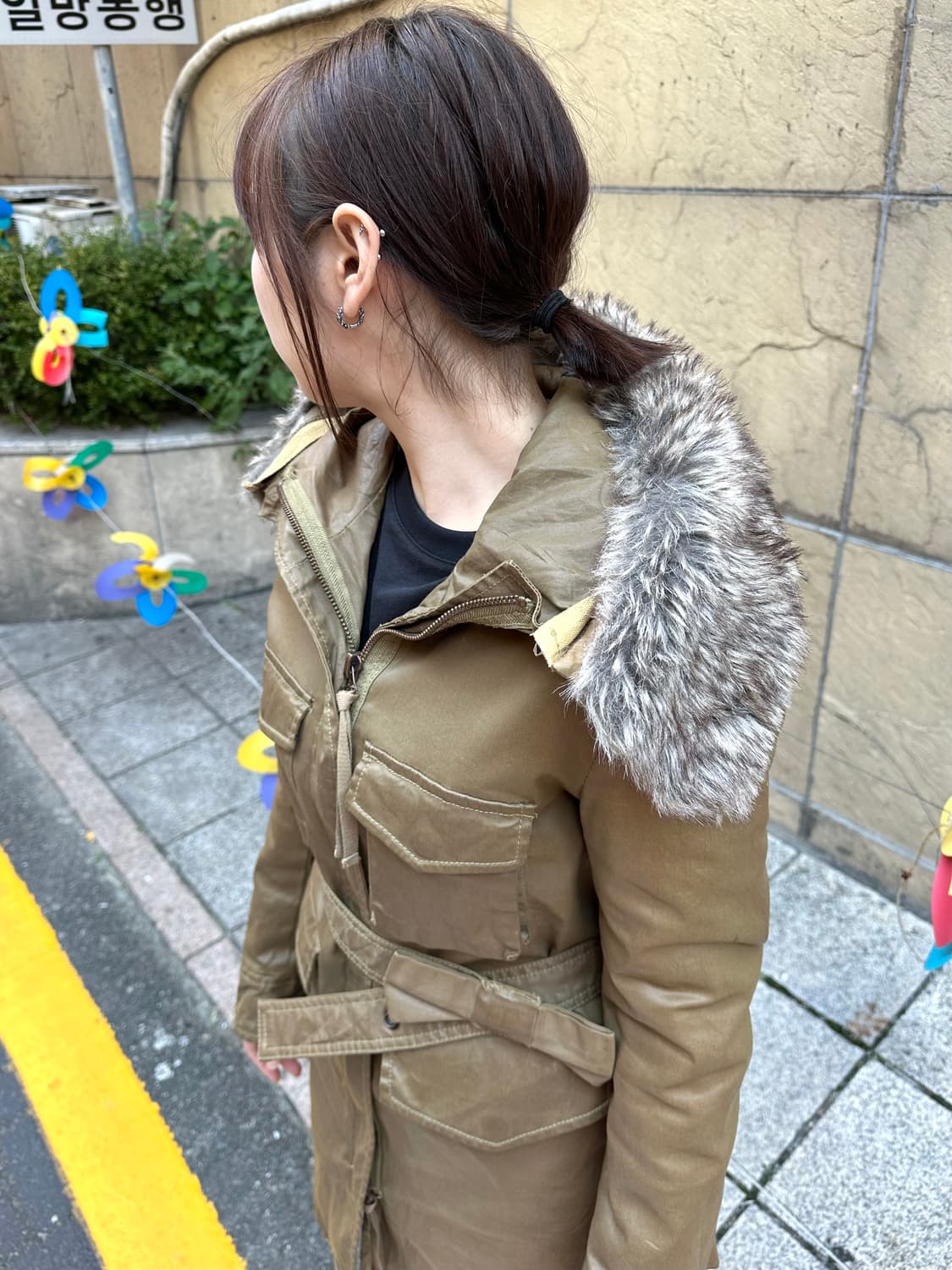 00s diesel Dress & impress 아카이브 퍼 패딩 코트 상품이미지10