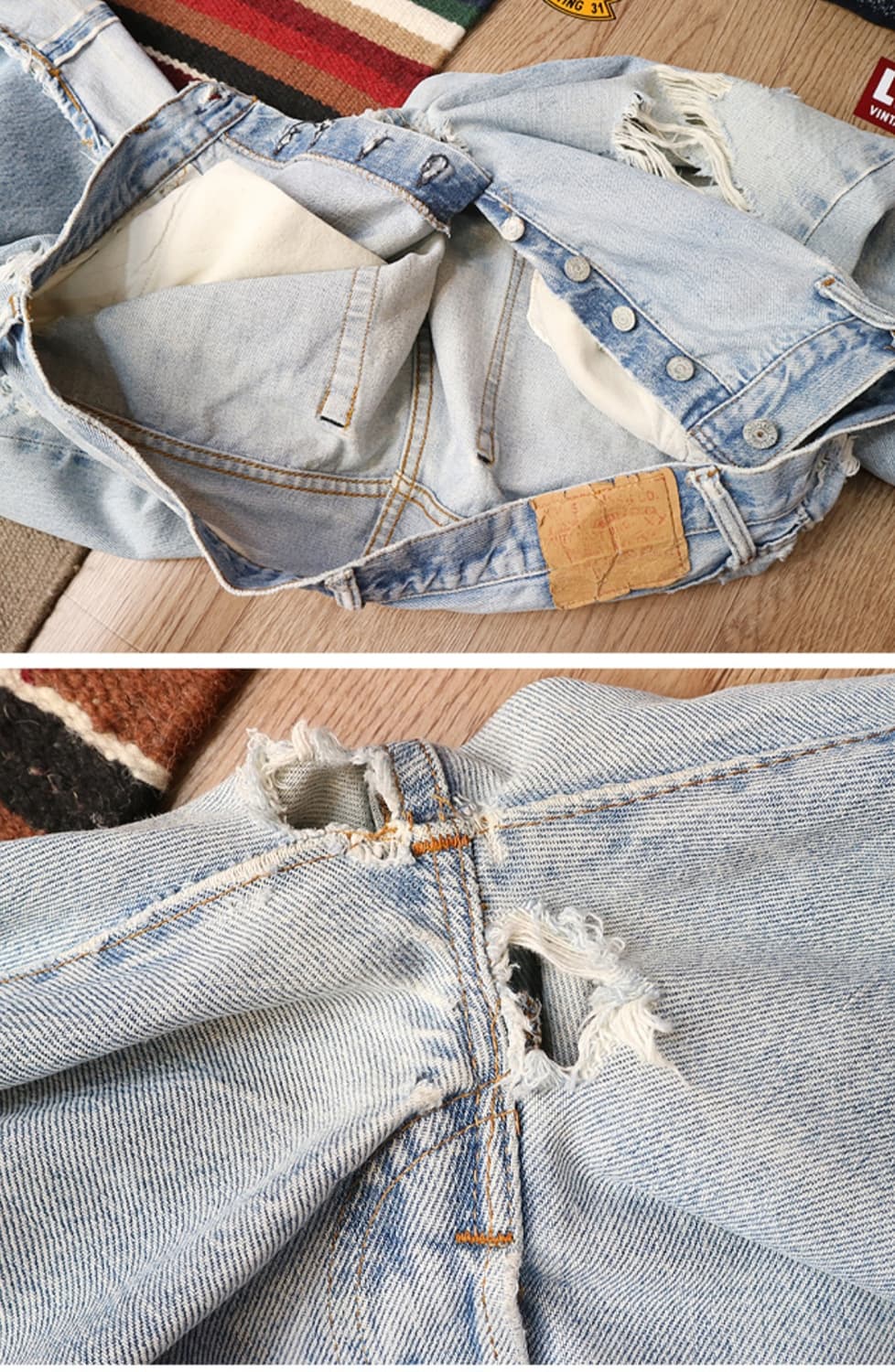 미국판 70S LEVIS 리바이스 501 블랭크텝 빈티지 셀비지 데님

 상품이미지7