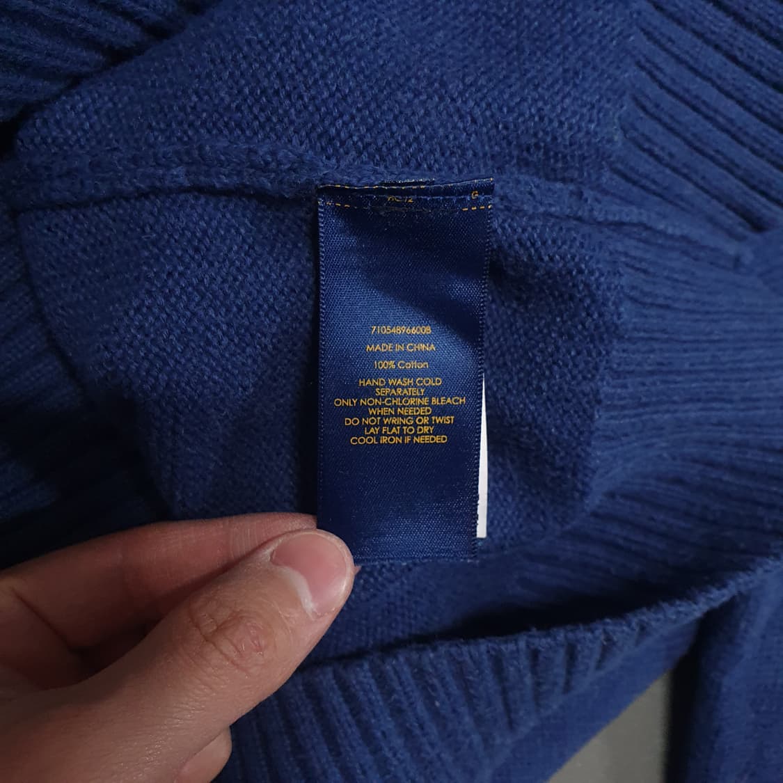 M (95) 폴로 랄프로렌 신형 포니 코튼 하프집업 니트 스웨터 블루 상품이미지6
