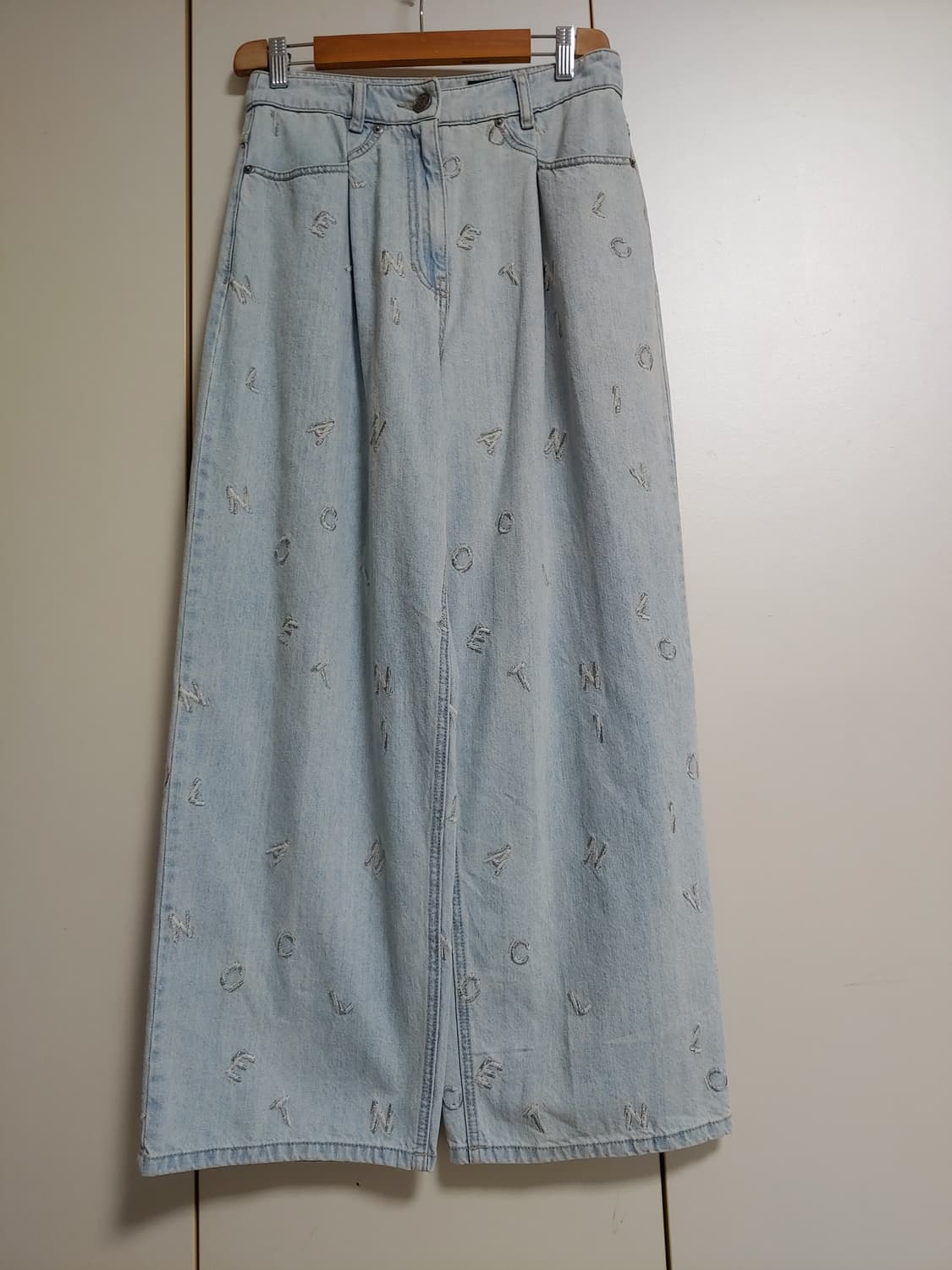 랑방 595000원 자수로고 와이드데님 패츠 상품이미지5