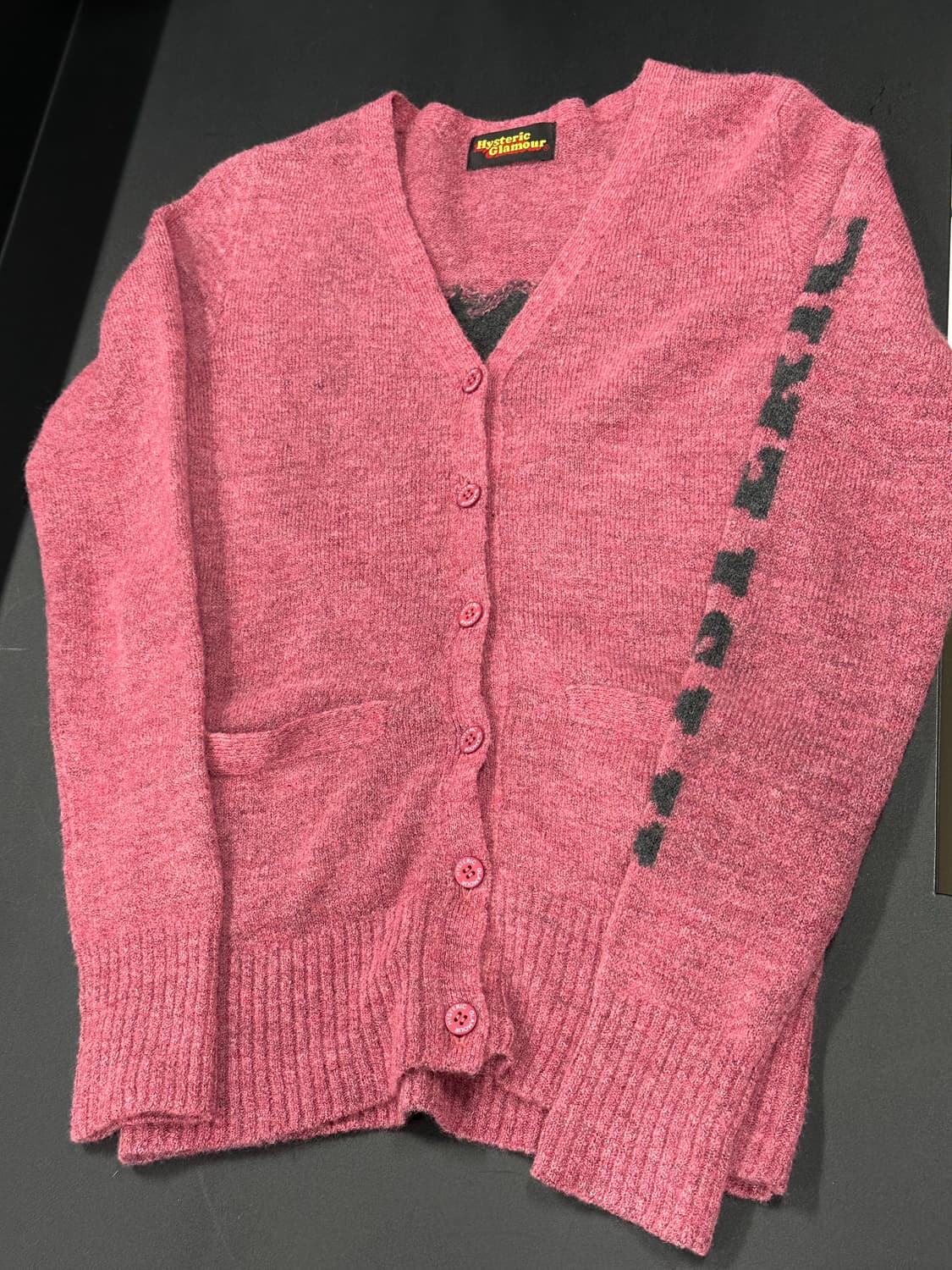 히스테릭 글래머 백프린팅 핑크 가디건 상품이미지4