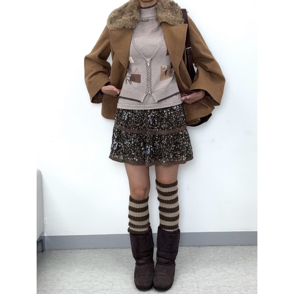 빈티지 브라운 히피 스커트 상품이미지1