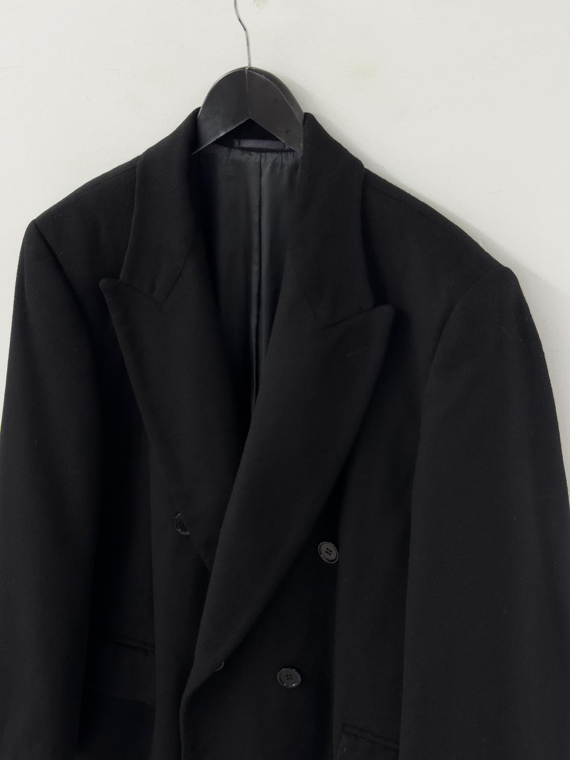 블랙 더블 캐시미어 코트 상품이미지2