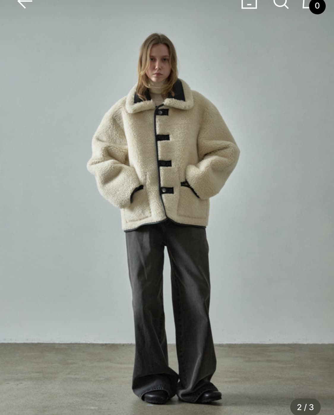 파사드패턴 빈티지 램스울 리버시블 무스탕 상품이미지2