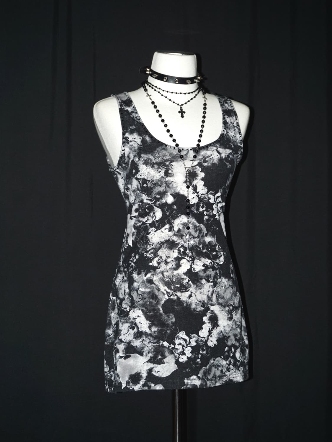 (azul) rhinestone flower sleeveless  상품이미지2