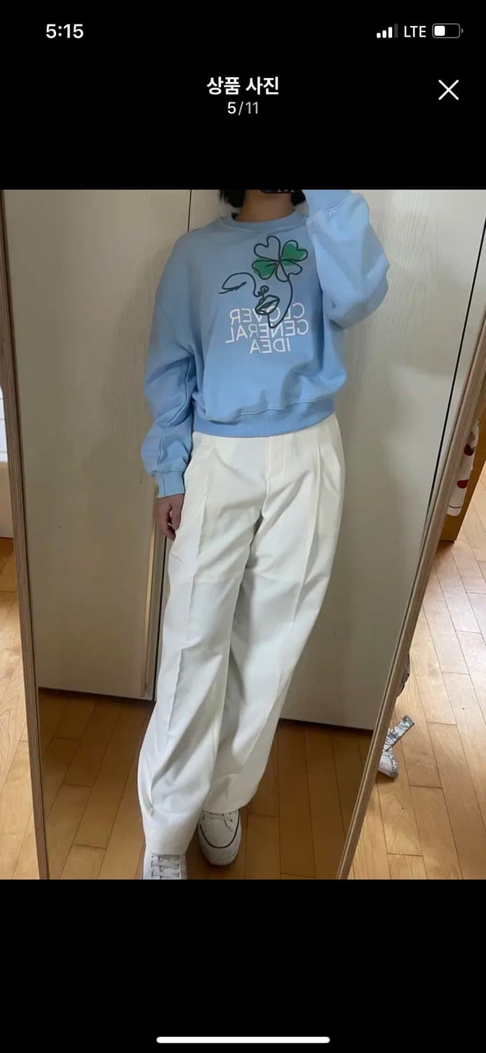 (새상품급)제너럴아이디어 스카이블루 맨투맨 상품이미지4