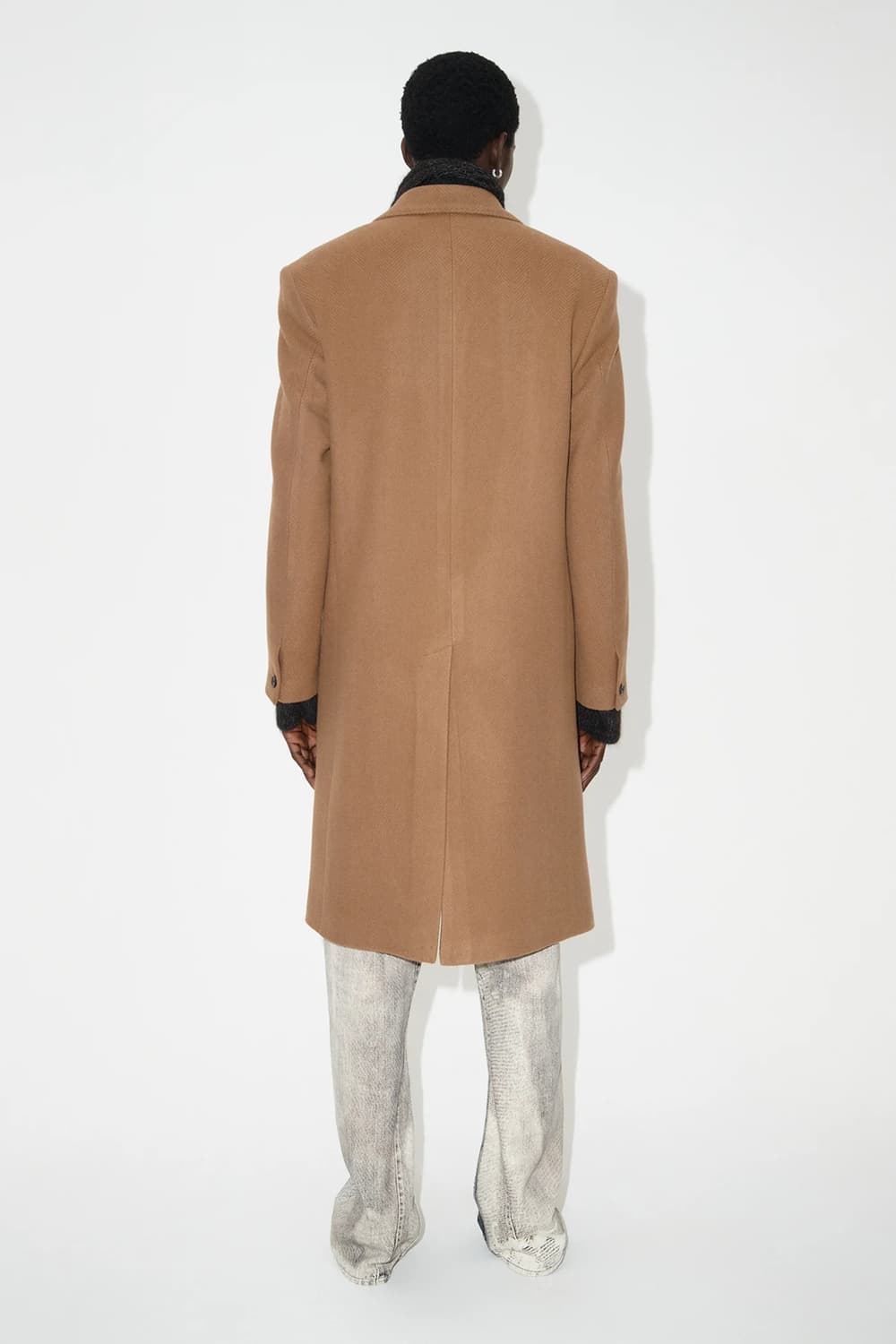 아워레가시 돌핀 코트 카멜 슬라일리 헤링본 52사이즈 상품이미지6