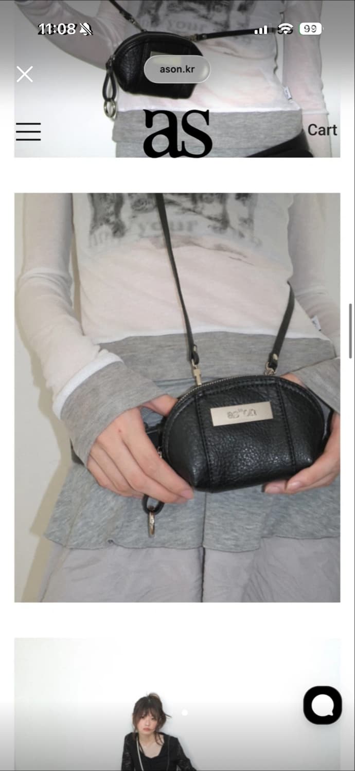애즈온 COY POUCH BAG / BLACK 상품이미지2