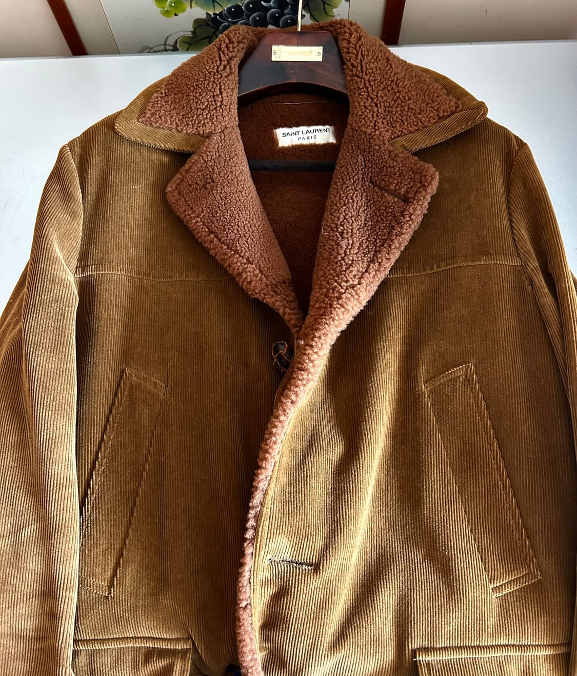 생로랑 코듀로이 무스탕 코트 상품이미지4