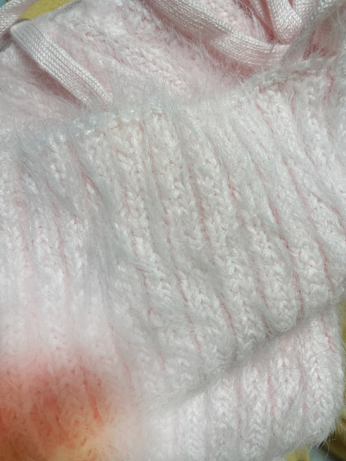 러블리 빈티지 히메갸루 딸기우유 핑크 리본 니트 슬리브리스 나시 탑 상품이미지3