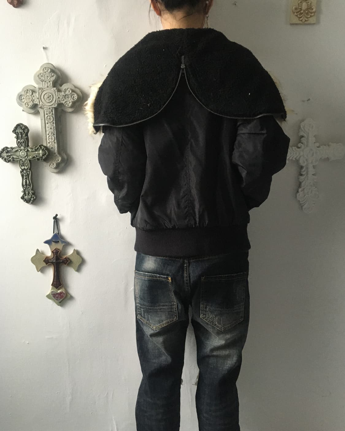 Fake fur hood jacket 상품이미지5