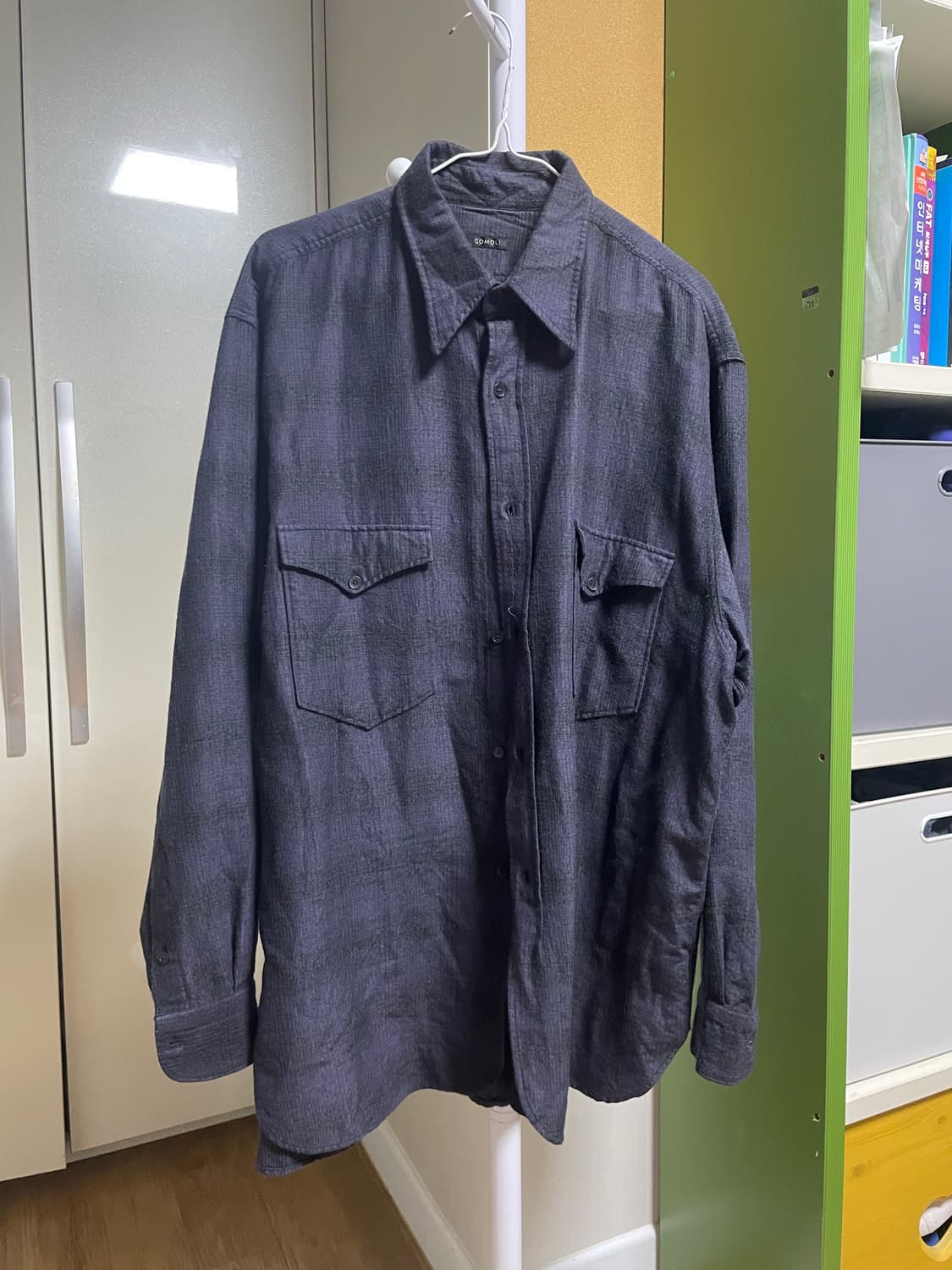 코모리 울 실크 체크셔츠 상품이미지1