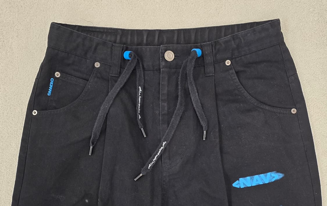 엔엔엔원 코딩프린팅 와이드 코튼 블랙팬츠.  싸이즈30
 상품이미지3