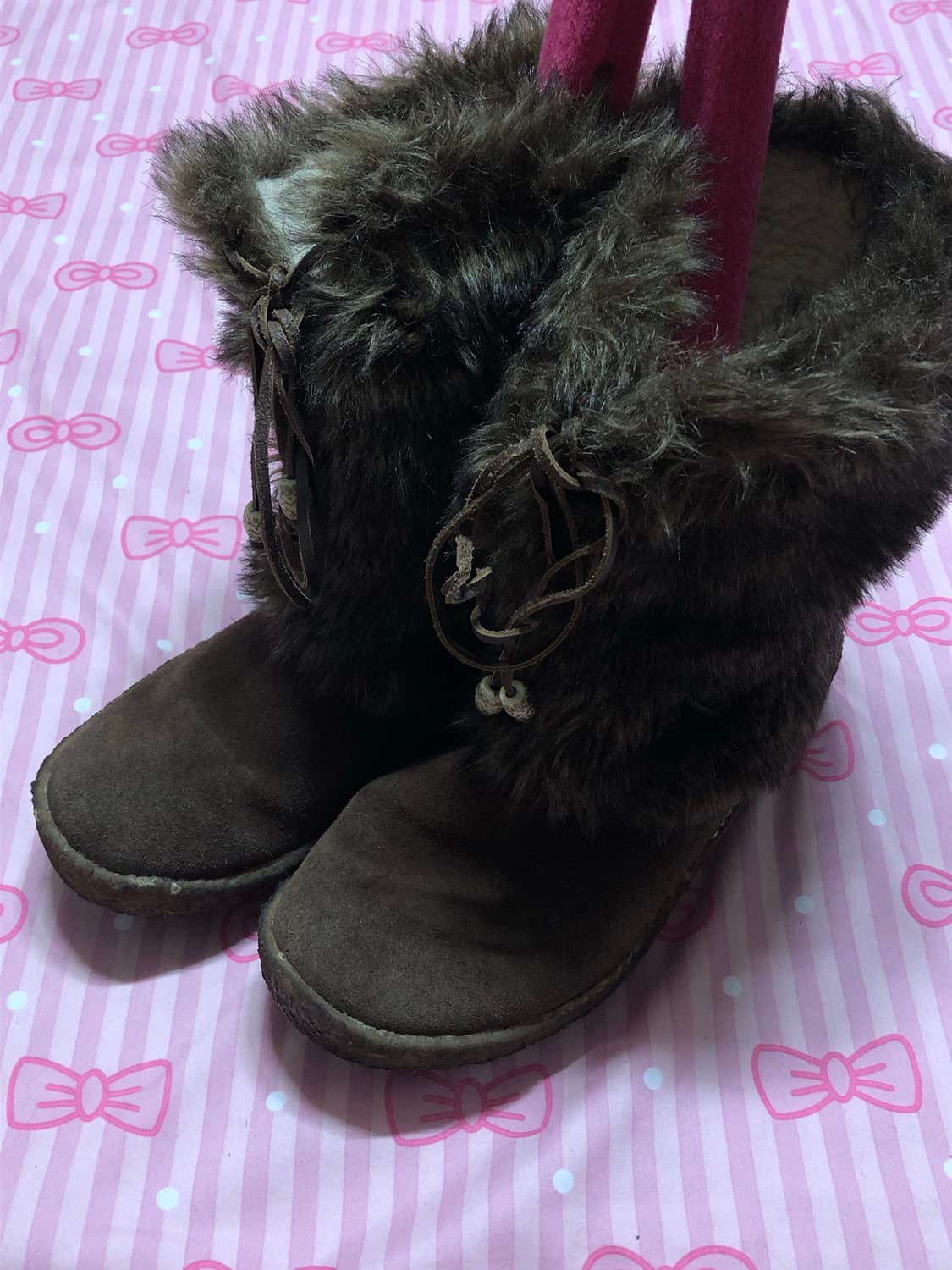 콜롬비아 브라운 갸루신발 부츠 히피 오네갸루 상품이미지3