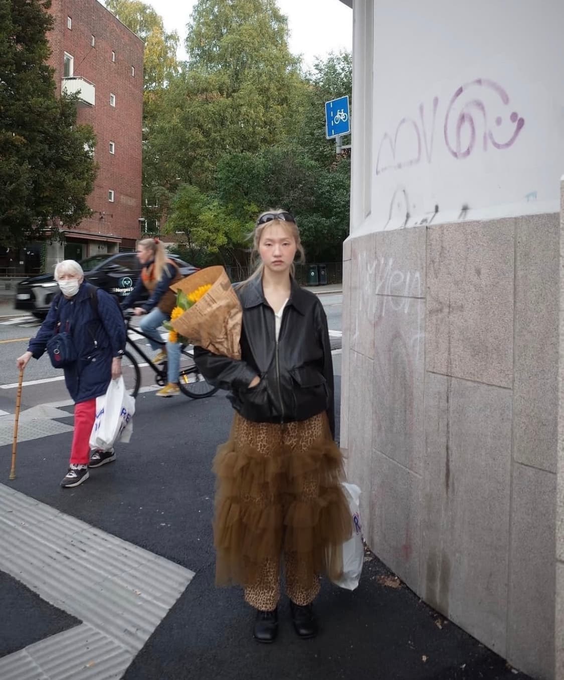 치카키사다 카키 튤 스커트(새상품) 상품이미지2