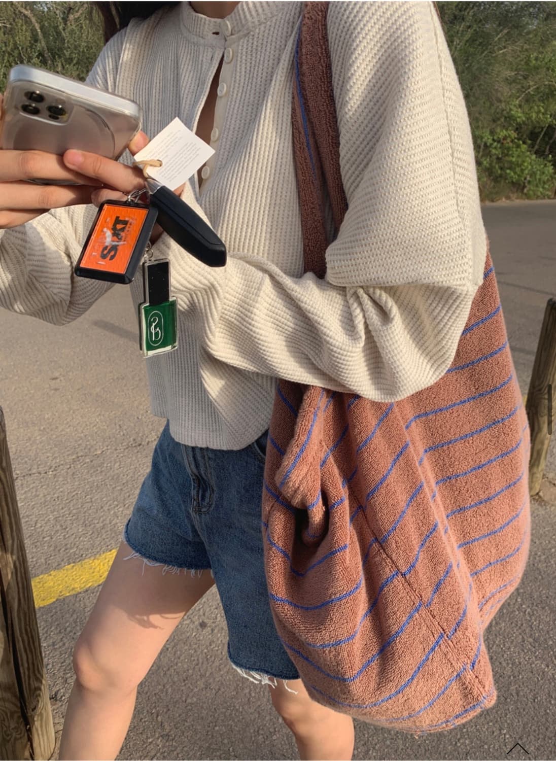 메이비베이비 디어리스트 퍼지 와플 버튼티셔츠 롱슬리브 긴팔 티셔츠 상품이미지1