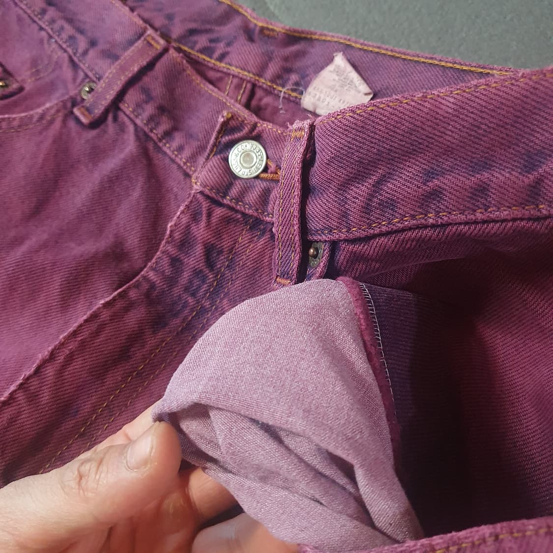 00s 리바이스 버건디 워싱 데님 팬츠 36 릴렉스핏 상품이미지3