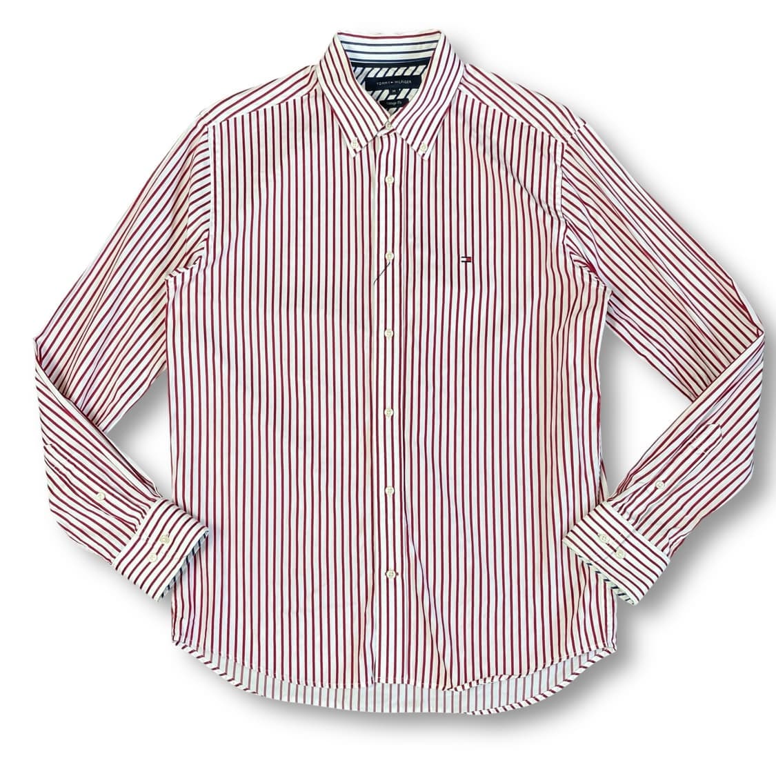 타미힐피거 레드 스트라이프 빈티지핏 긴팔 셔츠 M 상품이미지1