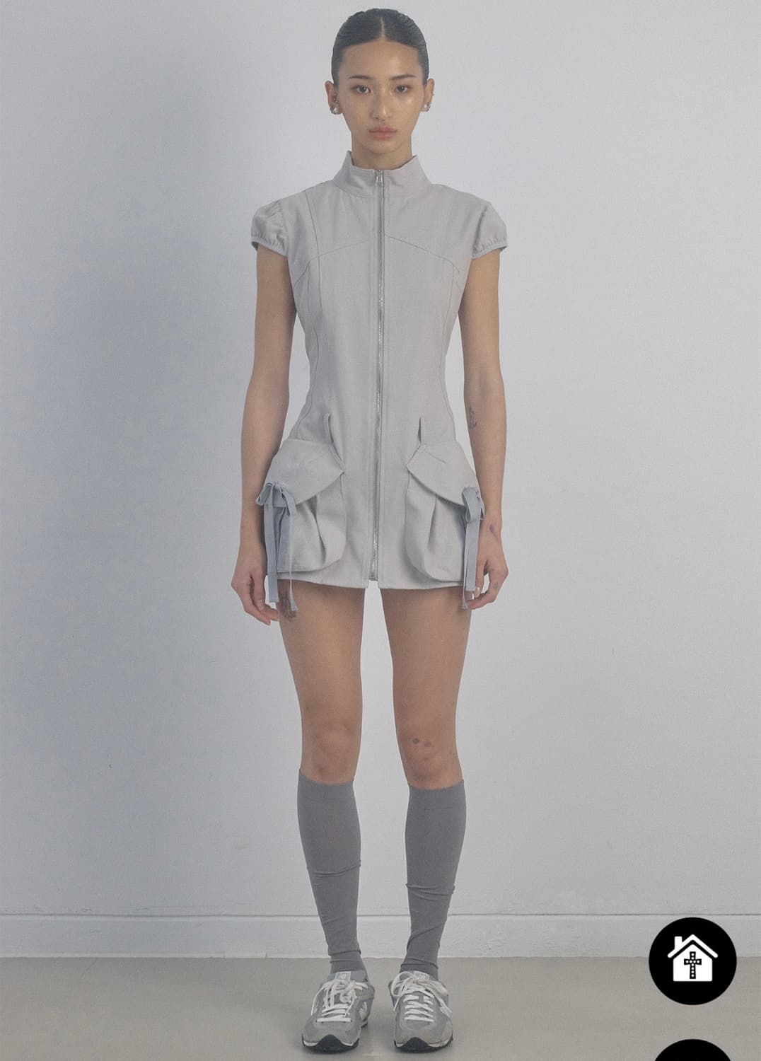 Cargo Zip-Up Dress Ice Gray - XS 상품이미지2