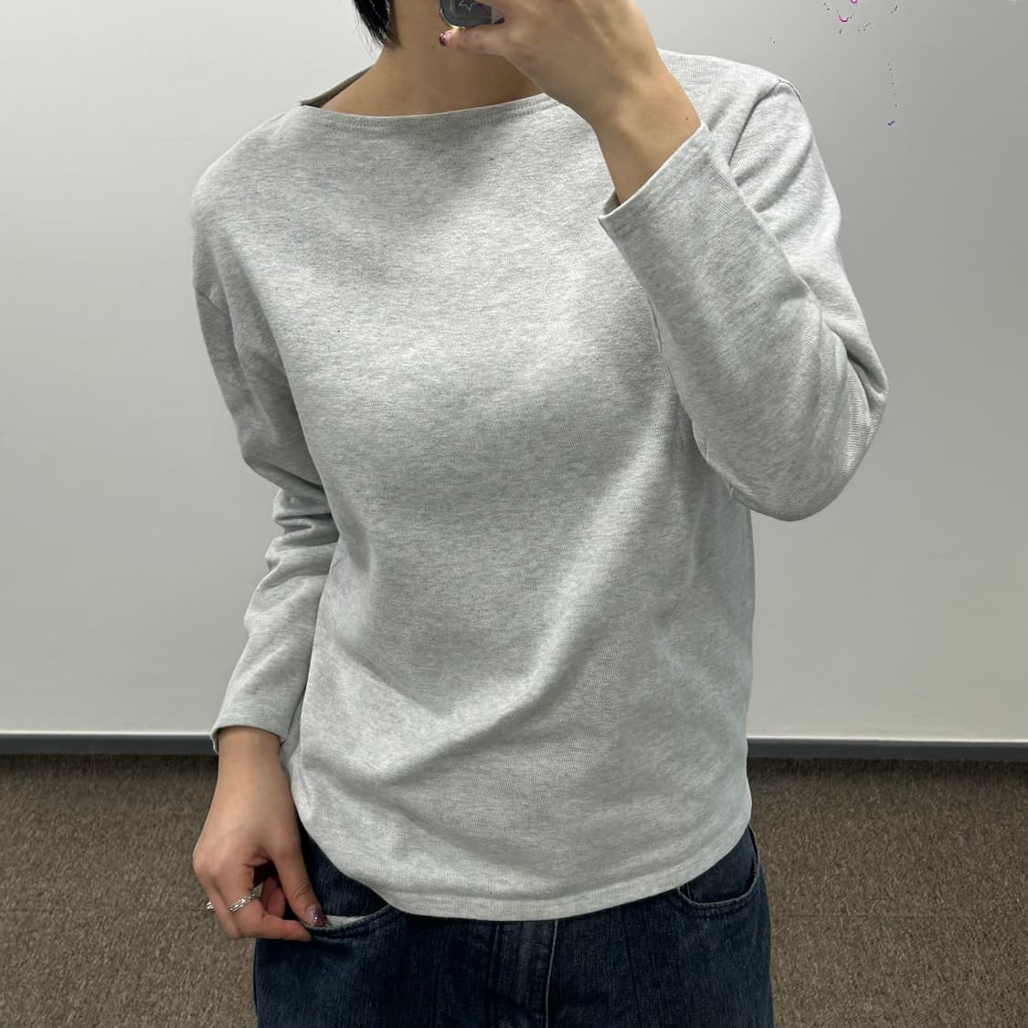 Saint james 사이드 포인트 멜란지 맨투맨 상품이미지1