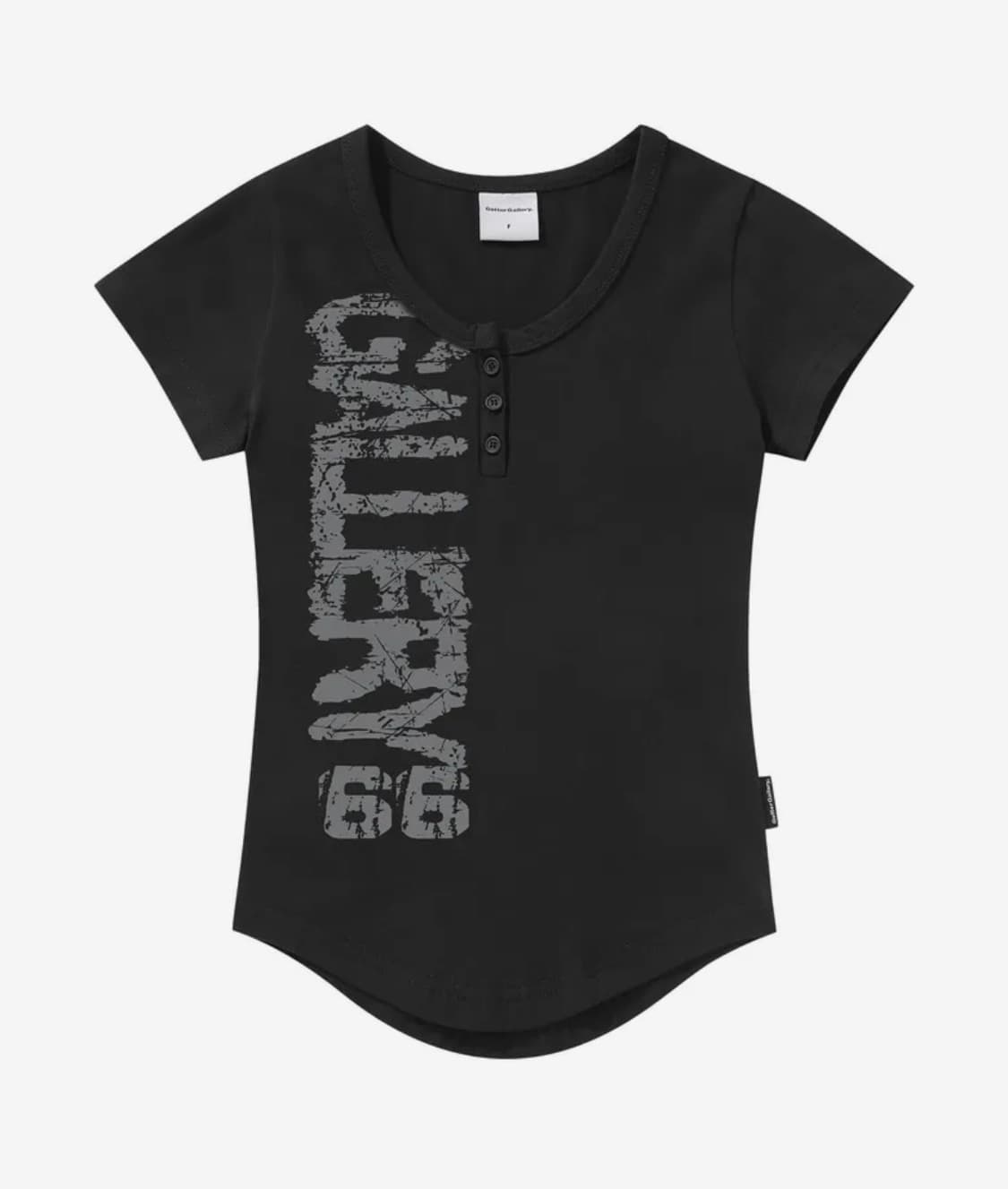 PAINTED LOGO BUTTON CROP TOP_BK 상품이미지1