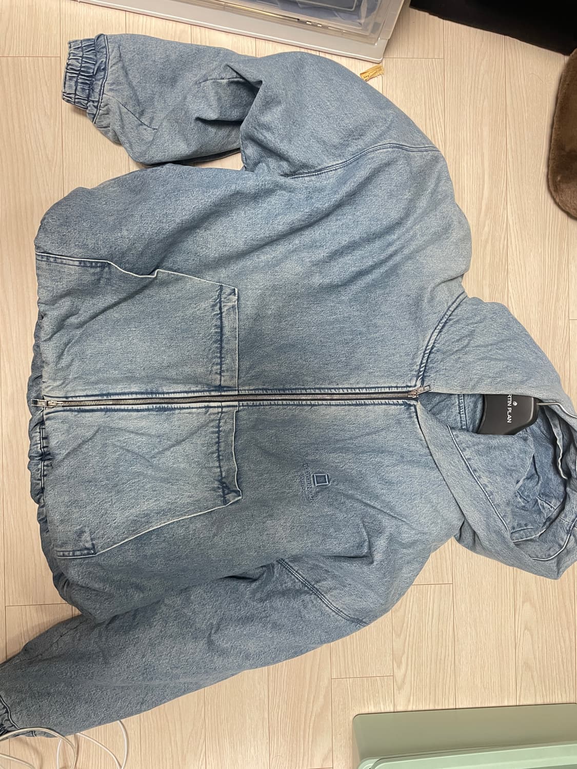 우영미 데님 후드 패딩 / 48사이즈 히 해 상품이미지2
