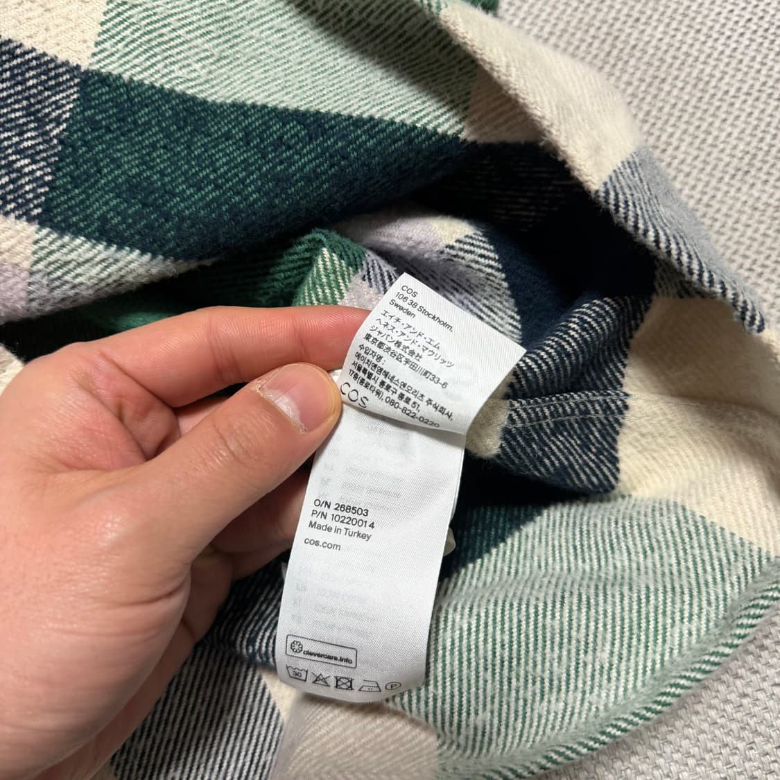 COS 코스 그린 체크 남방 상품이미지4