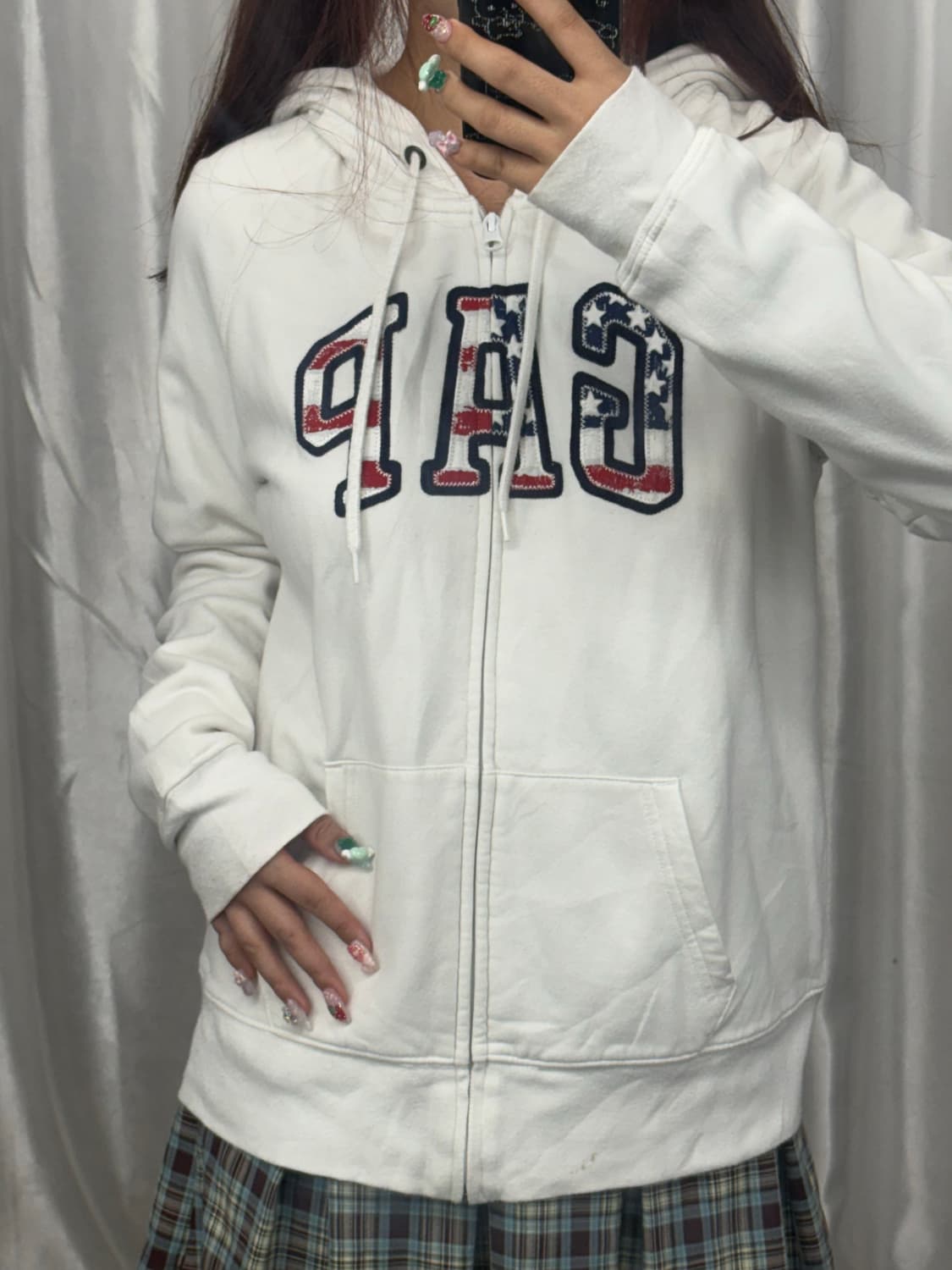 Gap embroidered hooded zip-up 상품이미지1