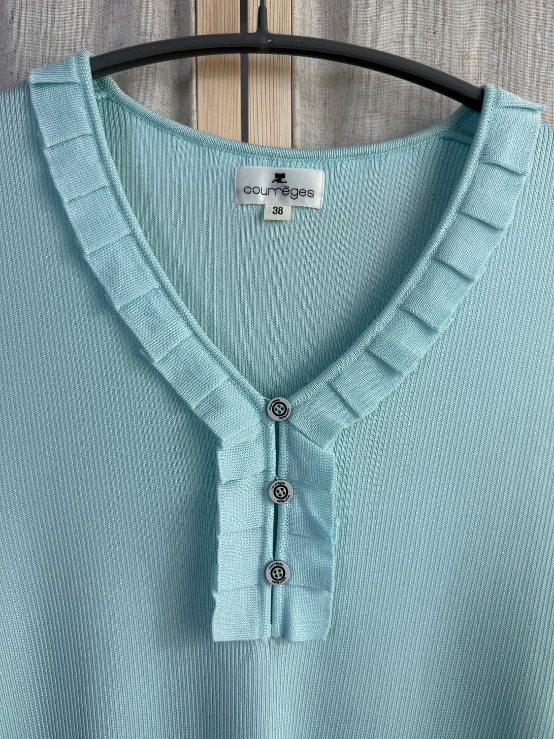 Courreges 꾸레쥬 니트 반팔 블라우스 상품이미지7
