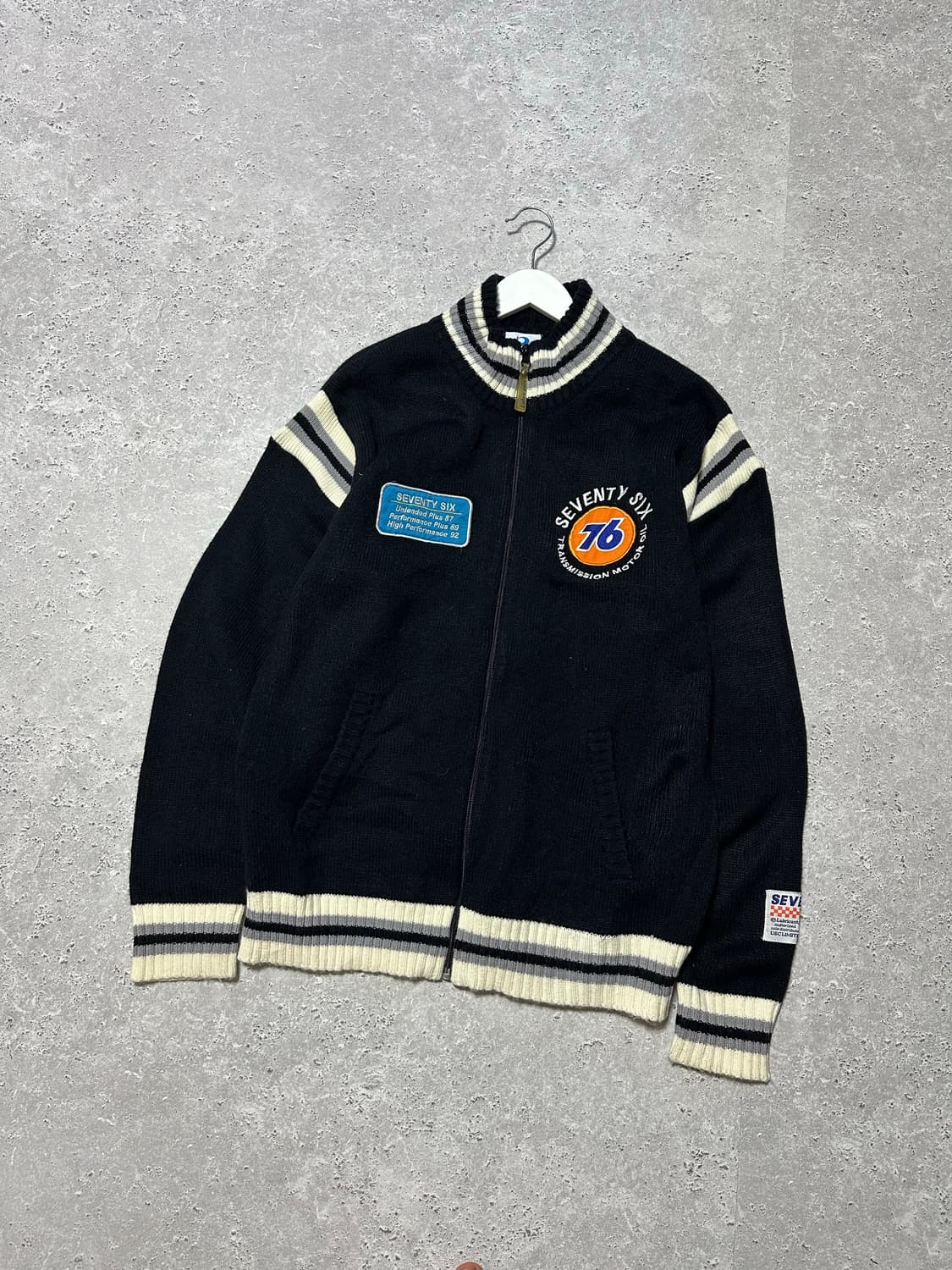 빈티지 SEVENTY SIX 빅로고 니트집업 상품이미지3