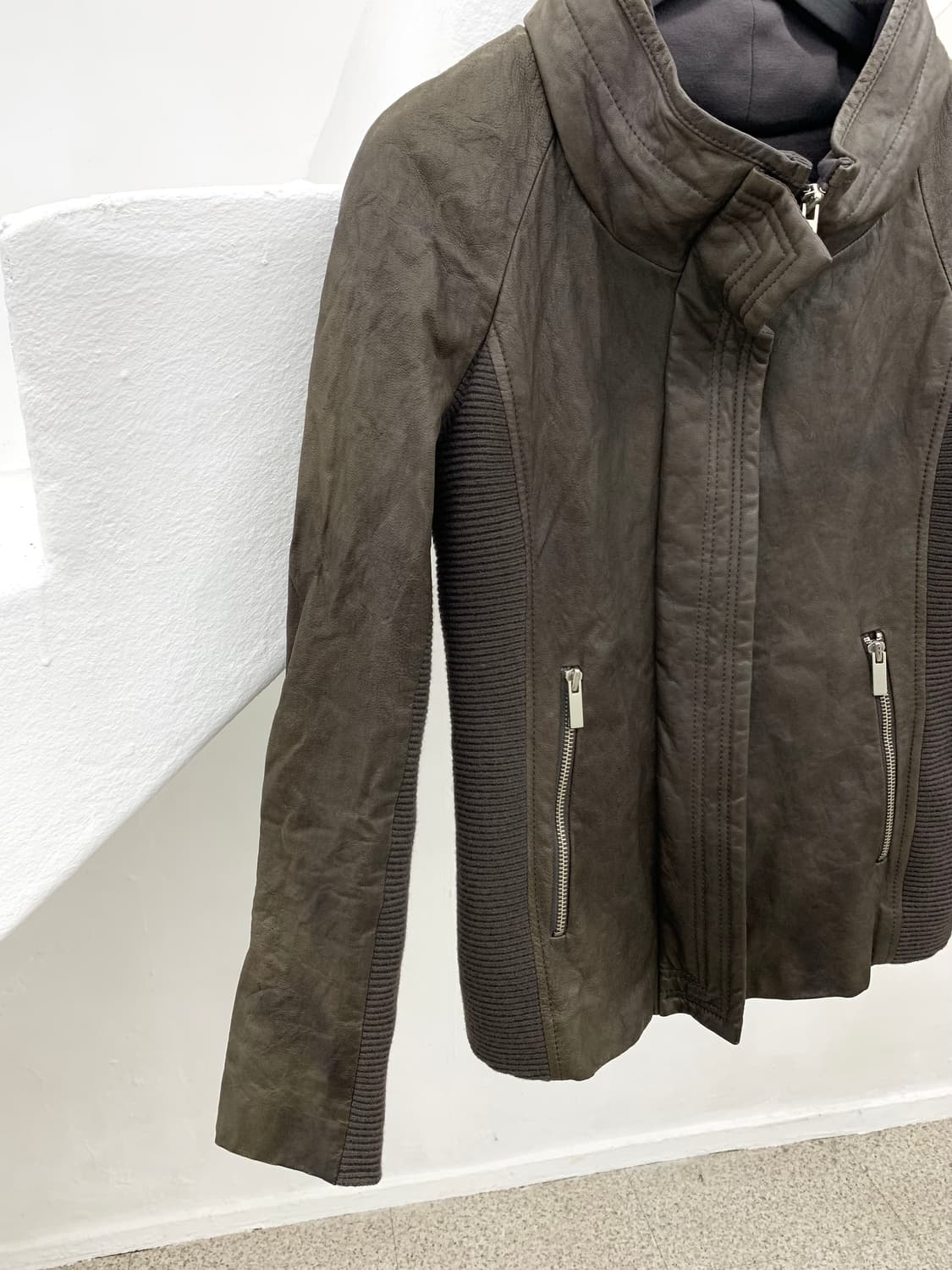 Mocha brown lambskin bono leather jacket 상품이미지6
