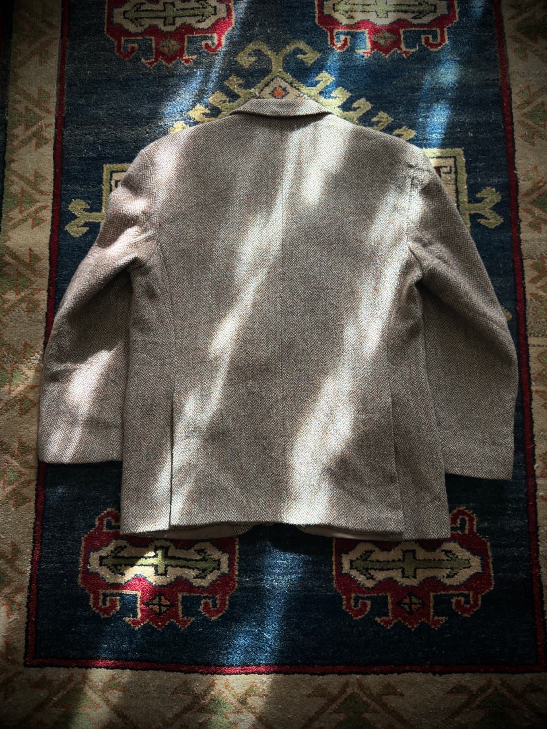 90s 헤리스트위드 그린우즈 헤링본 울 블레이저 상품이미지2