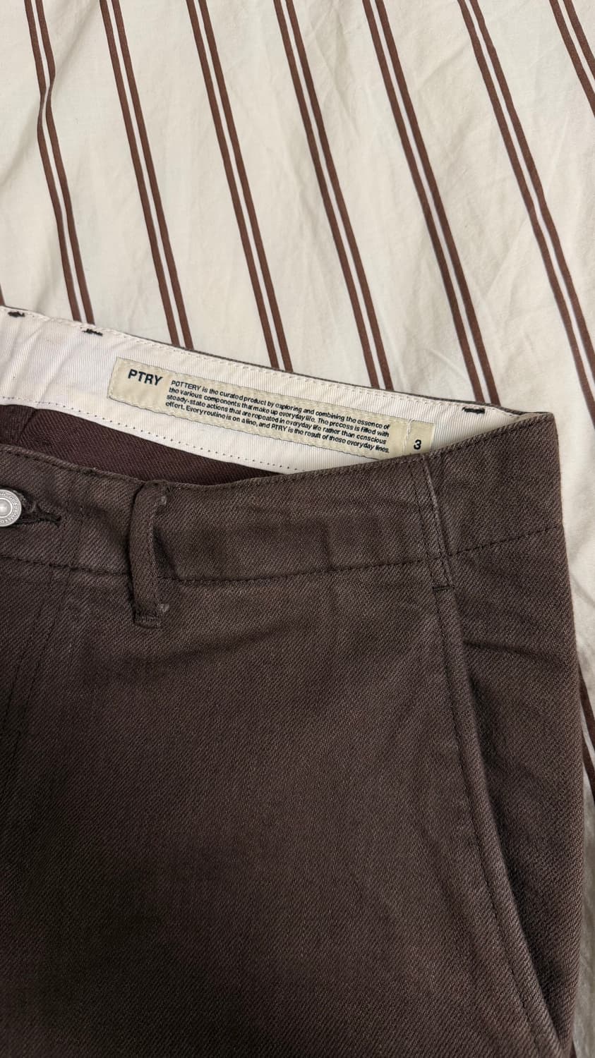 [3] 포터리 원워시드 와이드 데님 브라운 상품이미지3