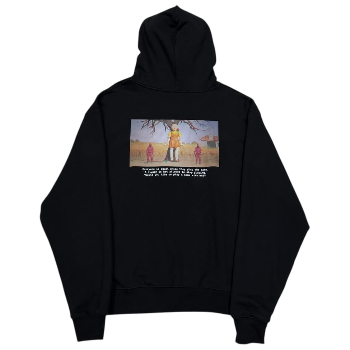 본투윈 X 오징어게임 콜라보 캐릭터 후드티 블랙 1 상품이미지3