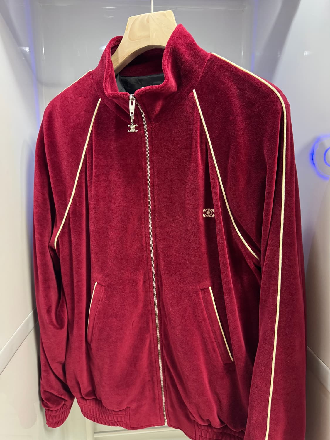 셀린느 25FW 벨벳 자켓 버건디 XL 새상품 상품이미지1