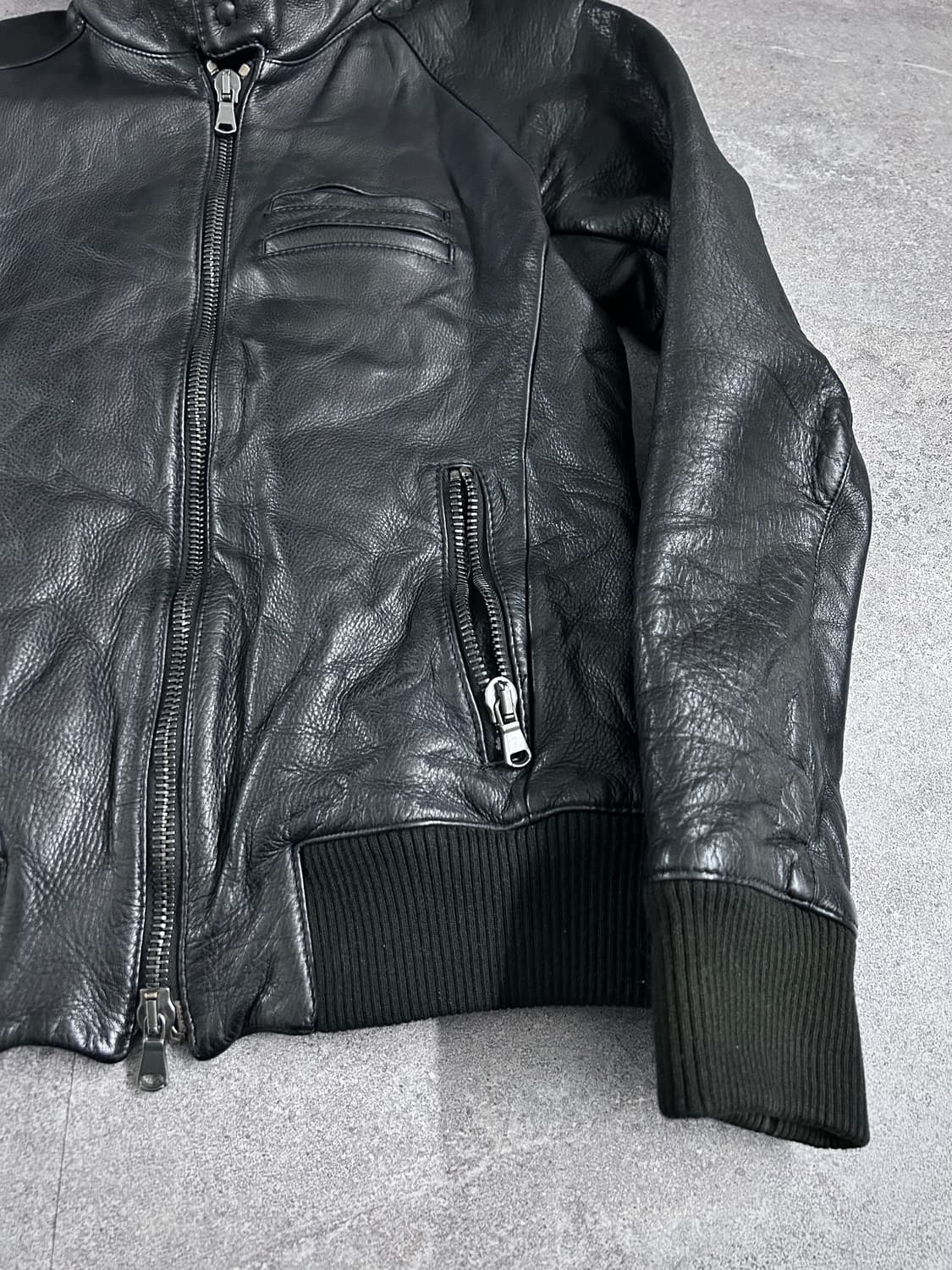 준 하시모토 히든 후디 하이넥 램스킨 자켓 상품이미지5