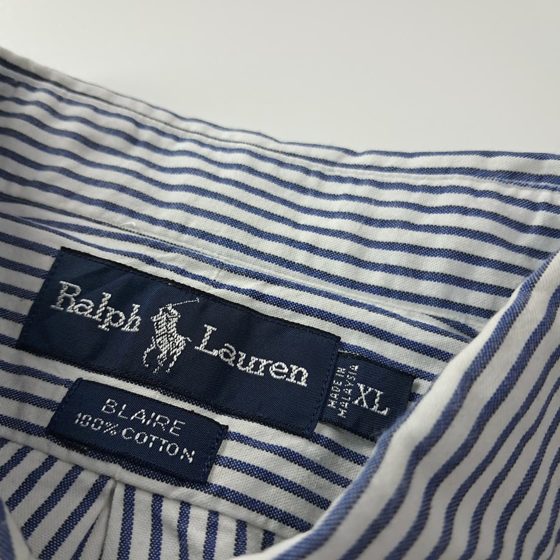 CK324 XL 폴로 90s 워시드네이비 스트라이프 셔츠 남방 상품이미지3