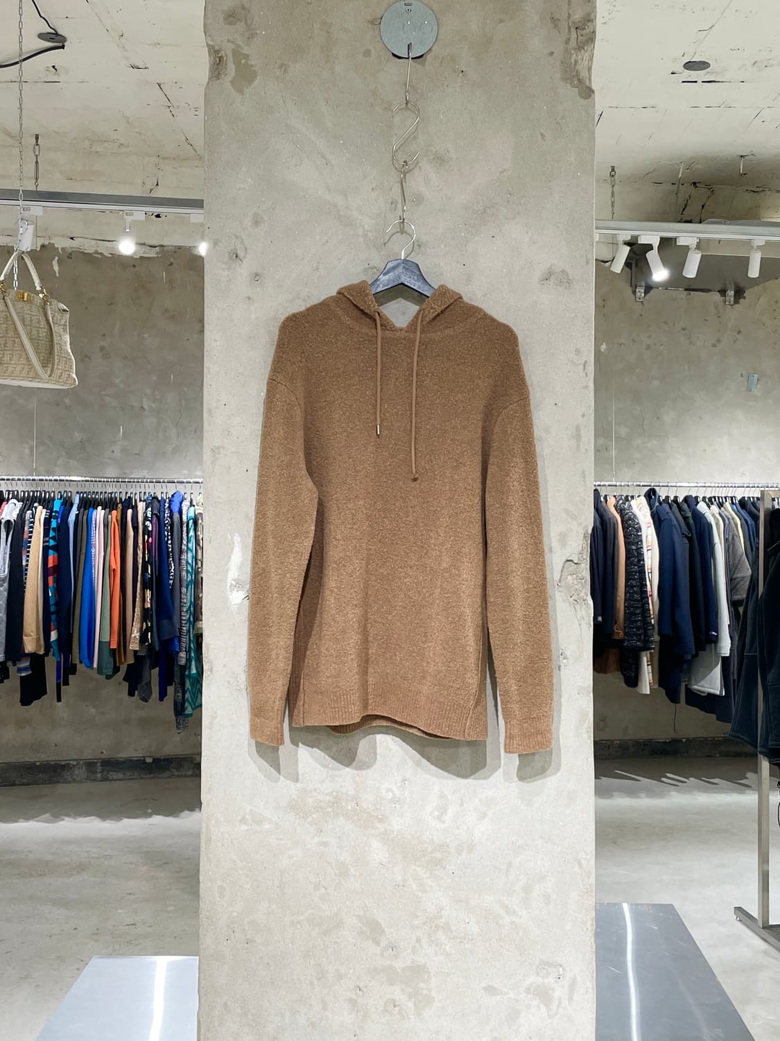 타임 옴므 브라운 울 부클 후디 상품이미지1