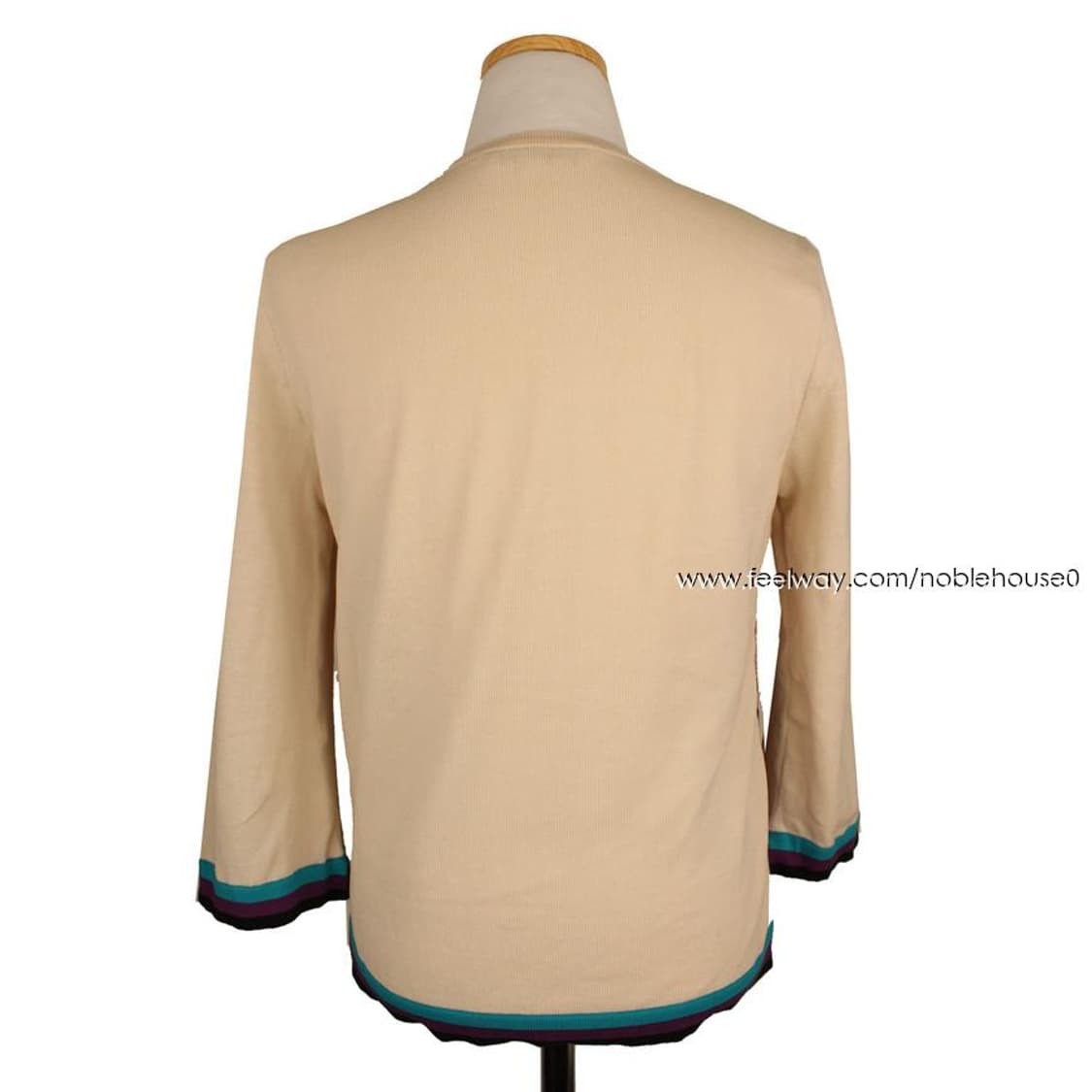 에트로 아이보리 페이즐리 실크 프린팅 가디건(38) 상품이미지3