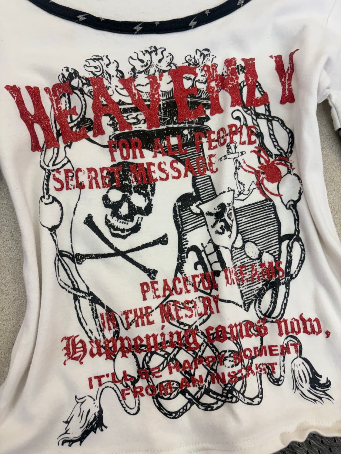 펑크 스컬 레이어드 롱슬리브 상품이미지2