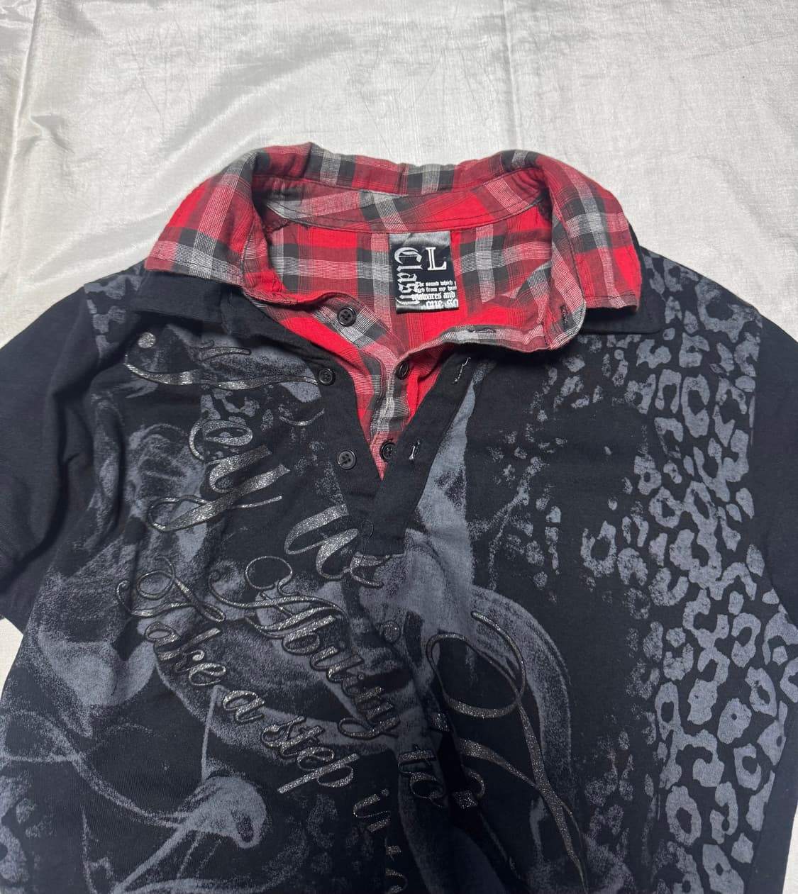 O0's Design Check Layered Leopard Tee 상품이미지2