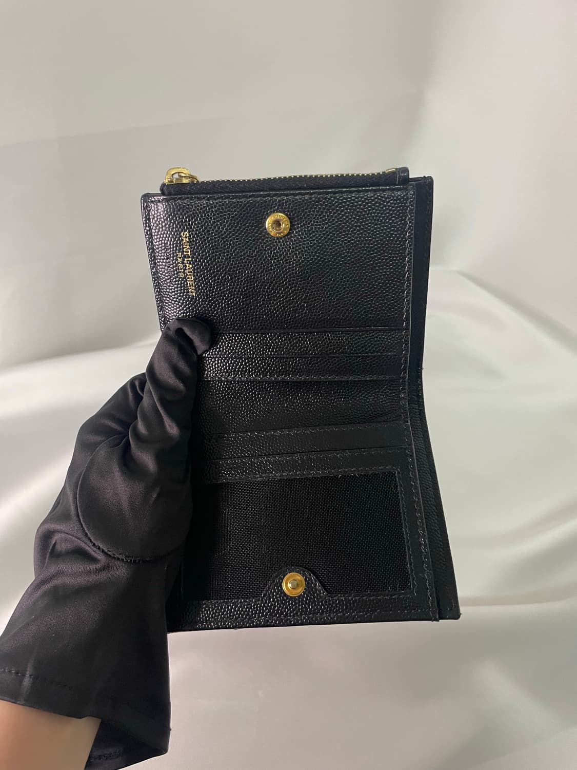 입생로랑 마틀라세 블랙 반지갑 금장 단품 상품이미지7