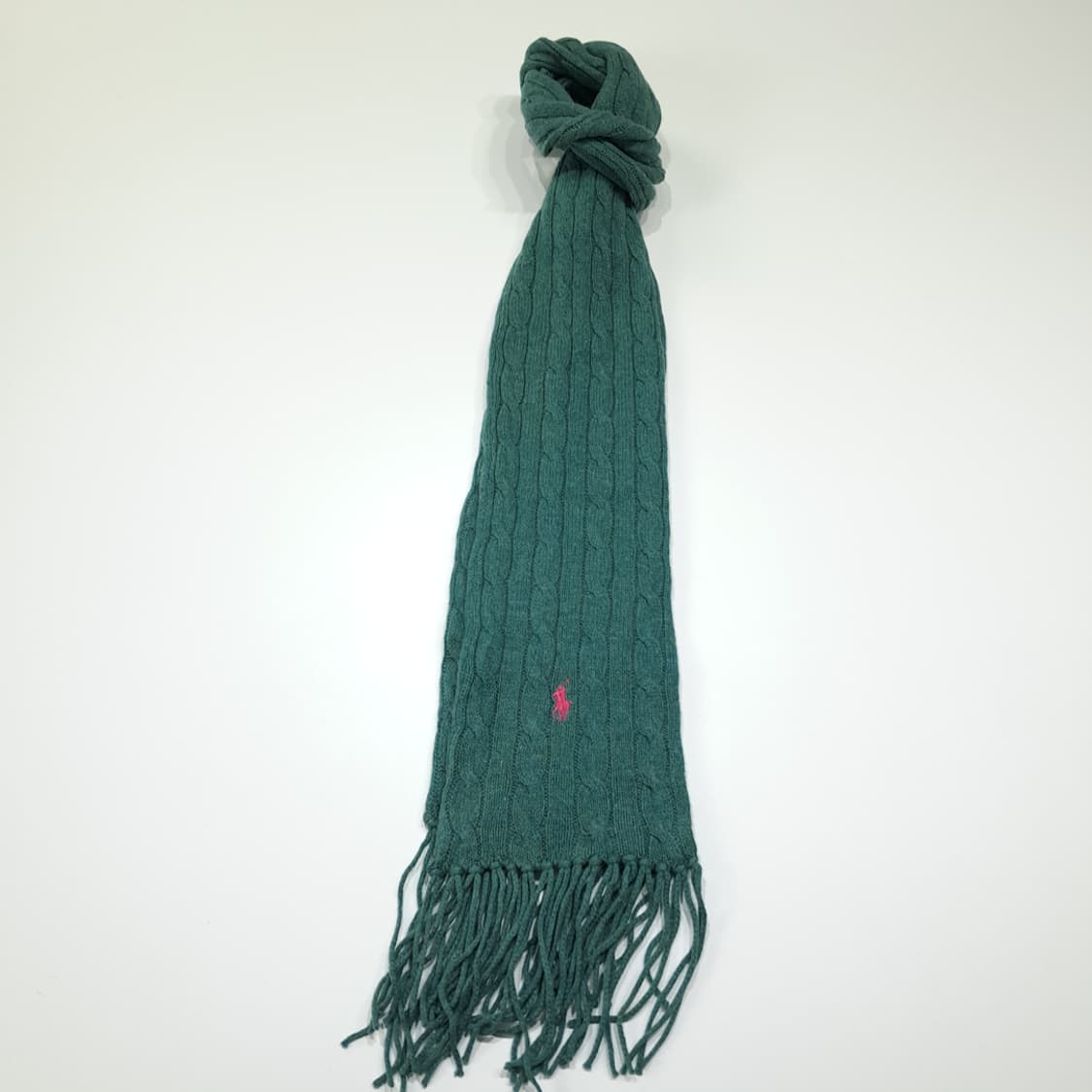 MX642 폴로 울캐시미어 핑크포니 그린 머플러목도리 상품이미지1