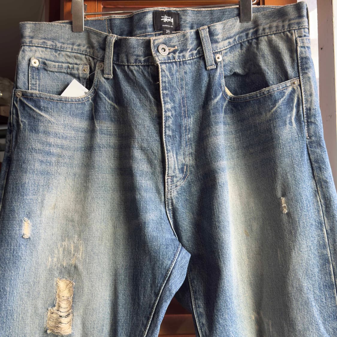 스투시 디스트레드 워싱 데님팬츠 34 상품이미지2