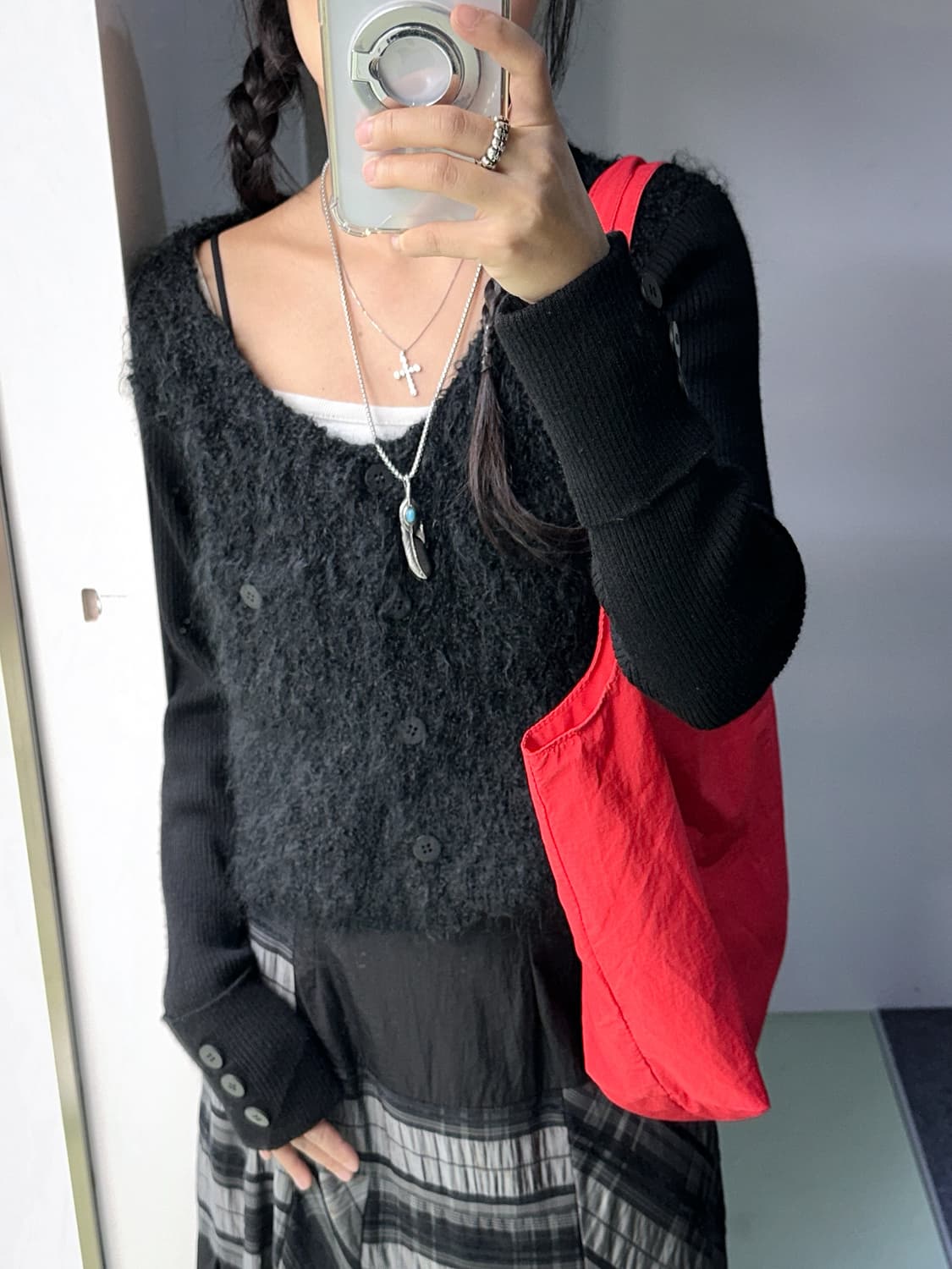 black boucle pocket cardigan 상품이미지3