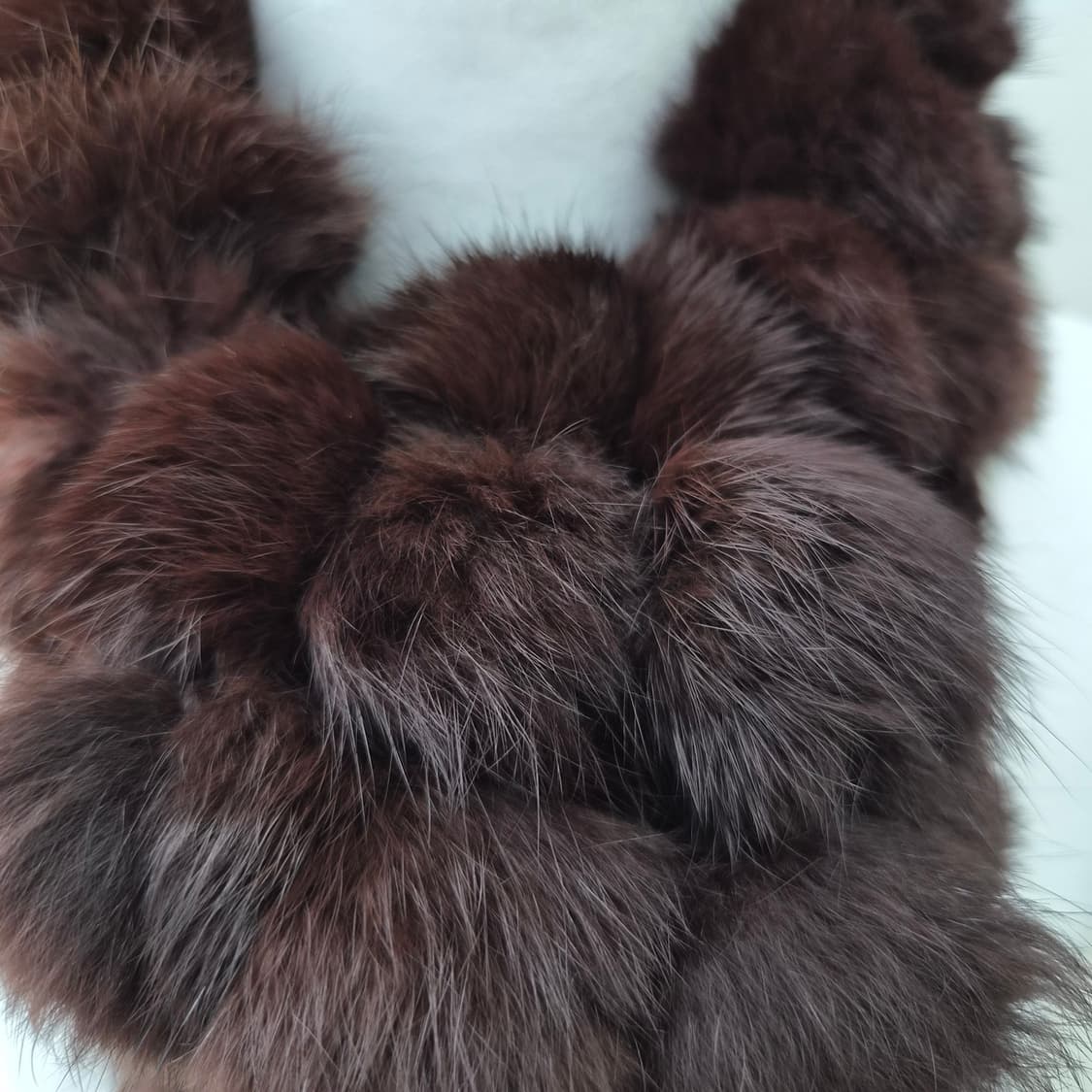 브라운 리얼 렉스 토끼털 퍼 폼폼 머플러  상품이미지3