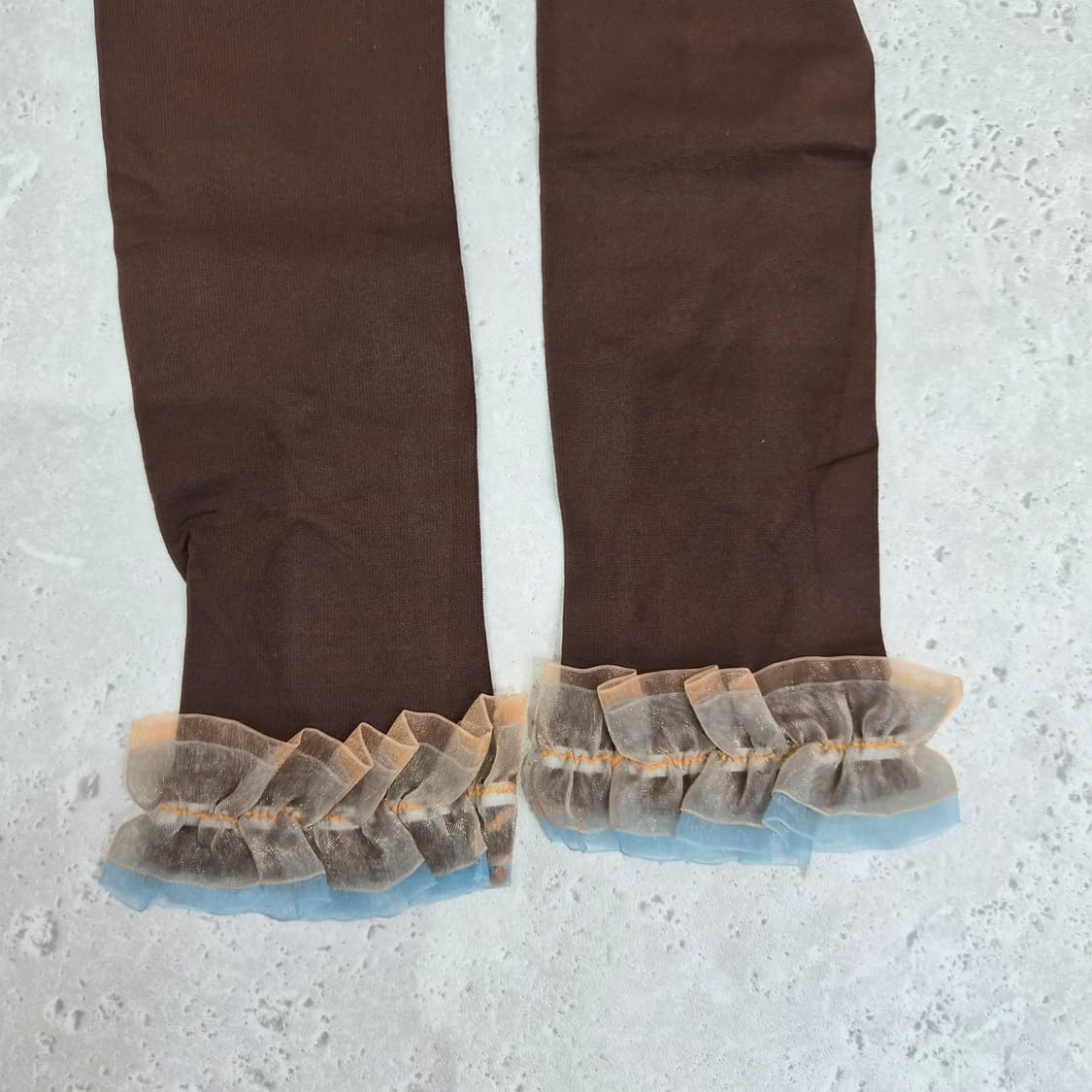 브라운 프릴리본 다리보정 압박레깅스 슬리밍 스타킹 상품이미지5