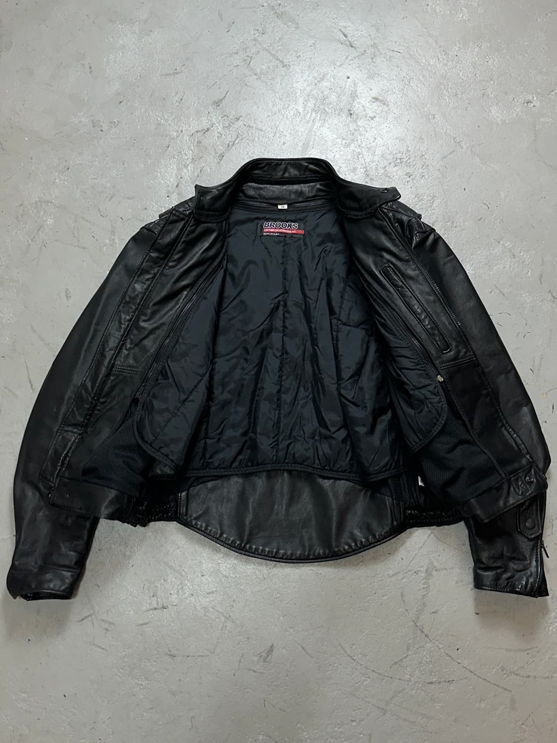 80's 브룩스 레더 모터사이클 레더 자켓 빈티지 레더 자켓 상품이미지7
